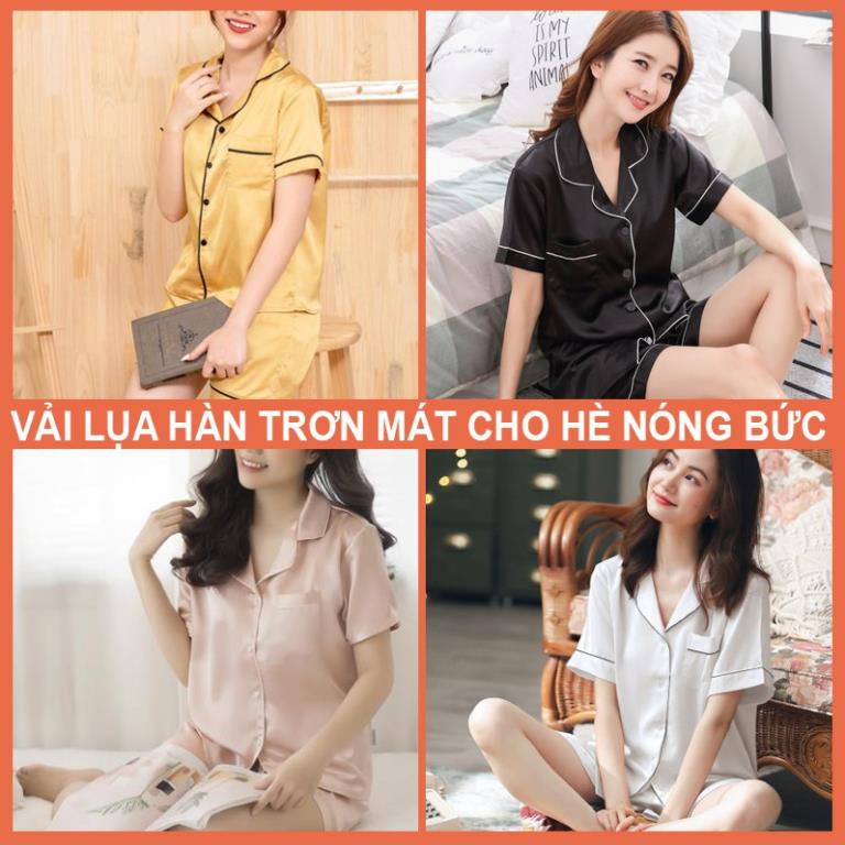 [Đồ bộ mặc nhà nữ] Bộ Pijama Lụa Cộc Tay Nữ Cao Cấp, Bộ Đồ Ngủ Nữ Mùa Hè | BigBuy360 - bigbuy360.vn