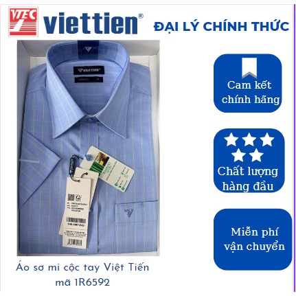 Áo sơ mi cộc tay vạt bằng Việt Tiến