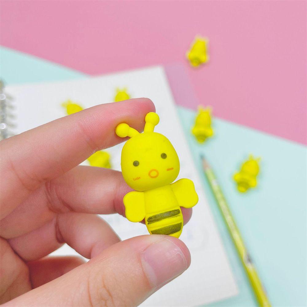 Set 4 Gôm Tẩy Hình Chú Ong Màu Vàng Tiện Dụng