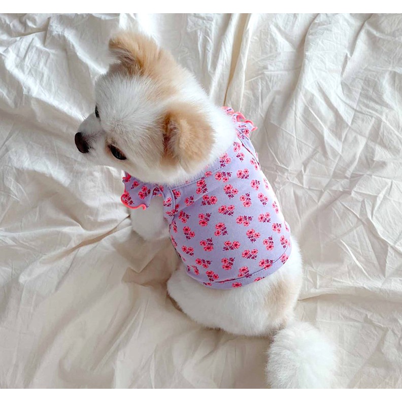 Áo kiểu HIPIDOG họa tiết hoa thiết kế xinh xắn dễ thương dành cho thú cưng