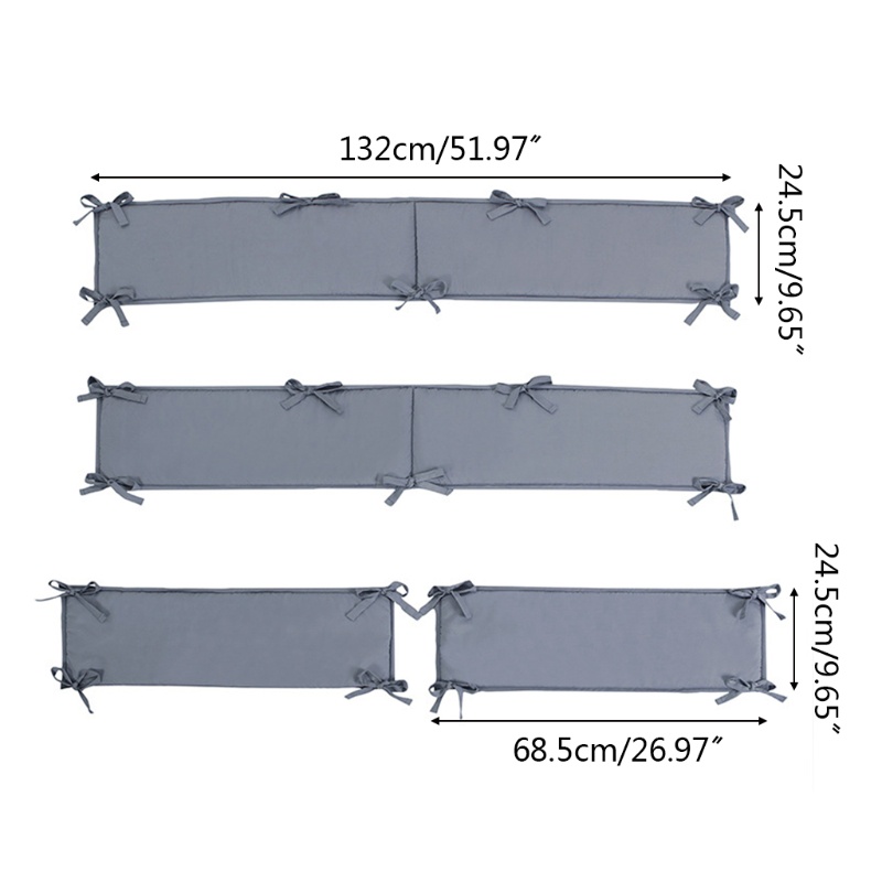Bộ 4 Gối Nệm Bảo Vệ Nôi Em Bé Màu Sắc Đáng Yêu