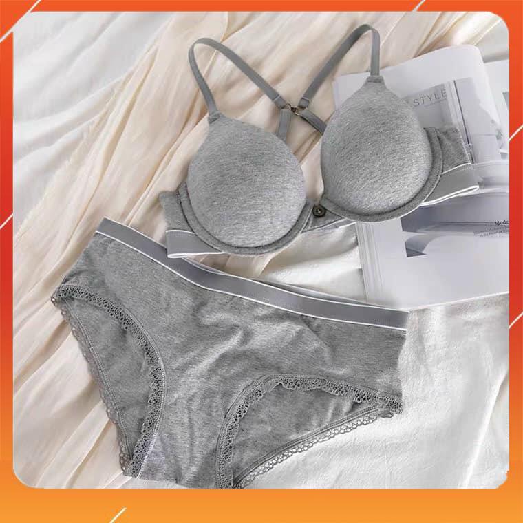 [2 màu] Set bộ đồ lót nữ cotton Tommyyy cao cấp áo có gọng đệm mút mỏng form cực chuẩn B24030