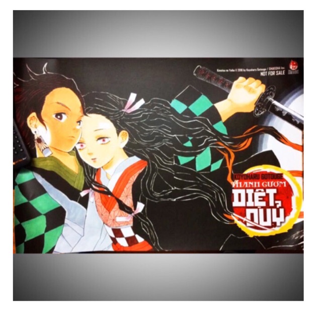 Poster Thanh gươm diệt quỷ - Tập 1, tập 10 và tập 21, Poster off Hà Nội - Kimetsu no Yaiba - NXB Kim Đồng