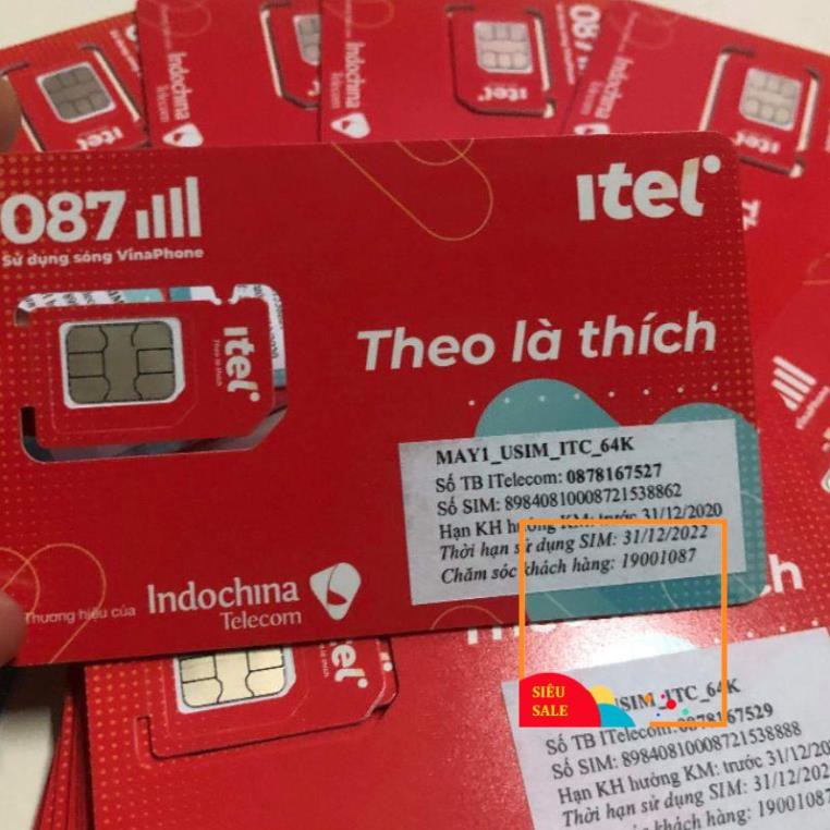 Sim 4G Vina - 90GB/tháng + Miễn Phí Gọi Nội Mạng Vinaphone - Sim 4G Itelecom MAY77/V77 + Sim 4G Vietnamobile- Sim Giá Rẻ