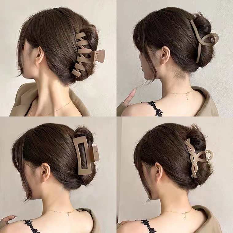 Kẹp Tóc Màu Cà Phê Mờ Phong Cách Retro Thời Trang Thu Đông Cho Nữ