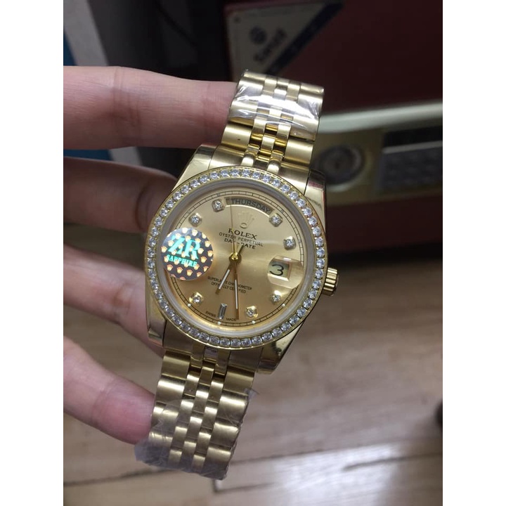 Đồng hồ Nam Rolex máy nhật day date dòng cơ Automatic size 38mm vàng