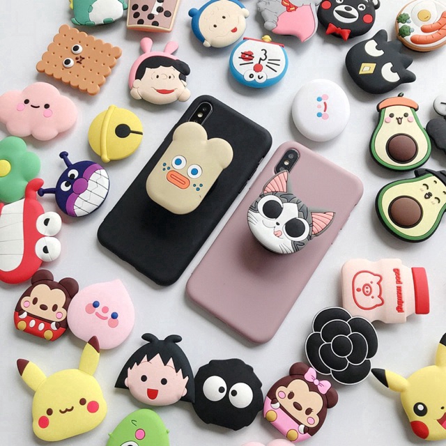 Giá đỡ điện thoại túi khí hình mèo/kỳ lân 3D dễ thương