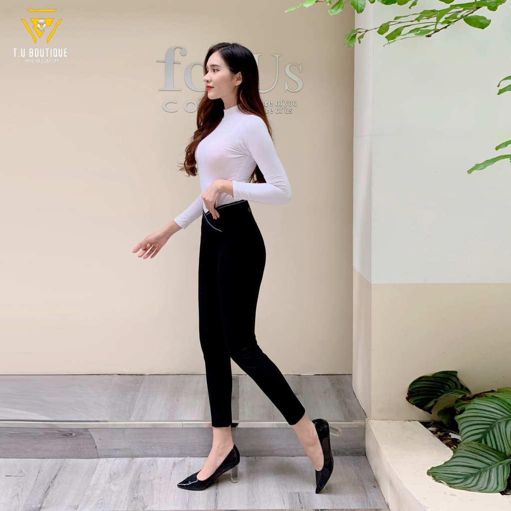Quần legging nữ dài cạp chéo cao nâng mông giữ nhiệt co giãn 4 chiều H1