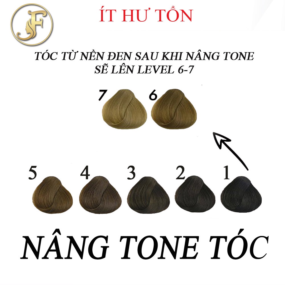 Kem Nâng Tone Nhẹ - Nâng Tóc Đen Tự Nhiên Lên Nâu Sáng Level 6 - Tặng Oxy