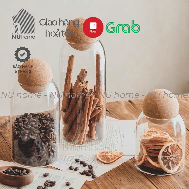 Hũ thuỷ tinh nắp bần - Gubi, lọ thuỷ tinh đựng đa năng, đựng cà phê, đồ khô và gia vị cho bếp