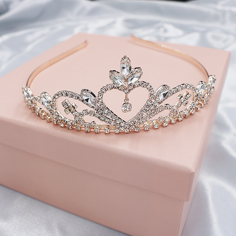 Mới Vương Miện Công Chúa Aisha Đính Đá Mạ Vàng Thời Trang Cho Cô Dâu