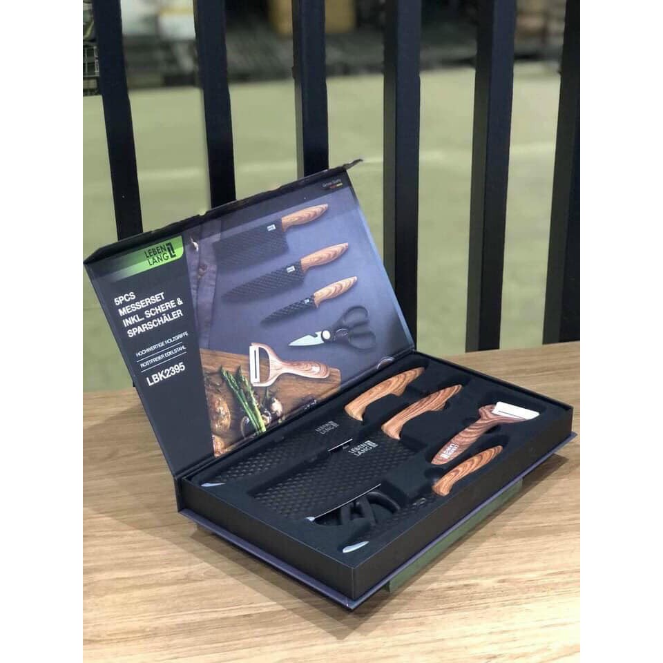 BỘ DAO 5 MÓN CAO CẤP DÙNG TRONG NHÀ BẾP CỦA ĐỨC LEBENLANG LBK2395