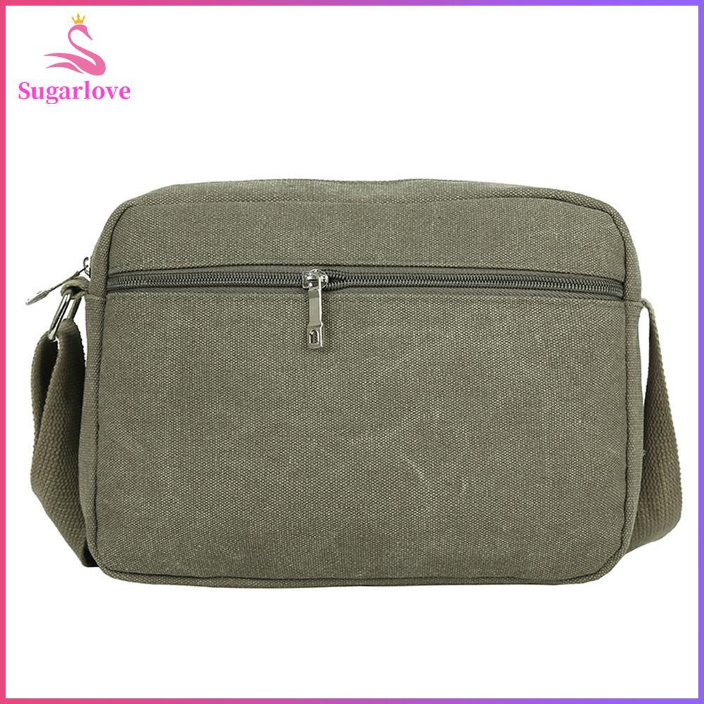 Beautiful ❤SG Zipper Men Canvas Messenger Satchel Bag Casual Sports Pure Shoulder Handbag