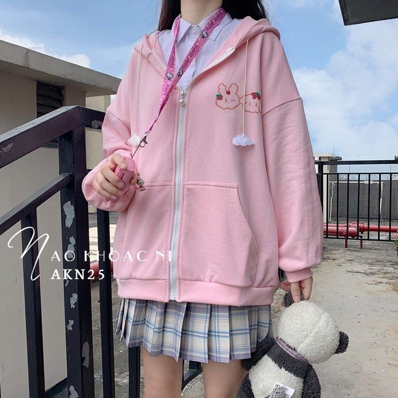 ÁO KHOÁC NỈ IN HÌNH XINH XẮN AKN25 ⚡FREESHIP⚡100% ẢNH THẬT⚡ NN CHUYÊN SỈ - NN STORE | BigBuy360 - bigbuy360.vn