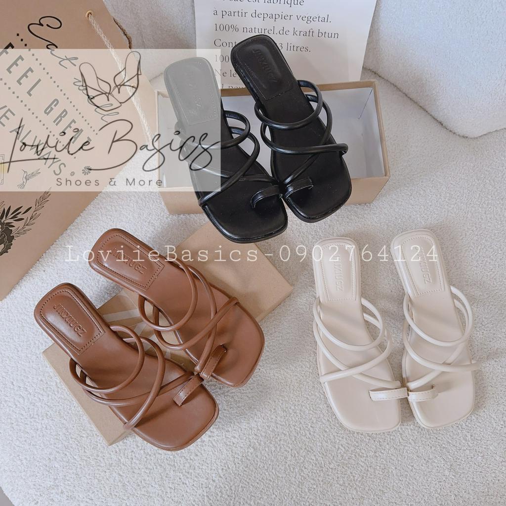 DÉP CAO GÓT LOVIIE BASICS - GUỐC NỮ PHONG CÁCH THỜI TRANG QUAI NGANG CHÉO XỎ NGÓN HIỆN ĐẠI D230573