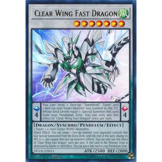 [ Zare Yugioh ] Lá bài thẻ bài DUDE-EN011 - Clear Wing Fast Dragon - Ultra Rare