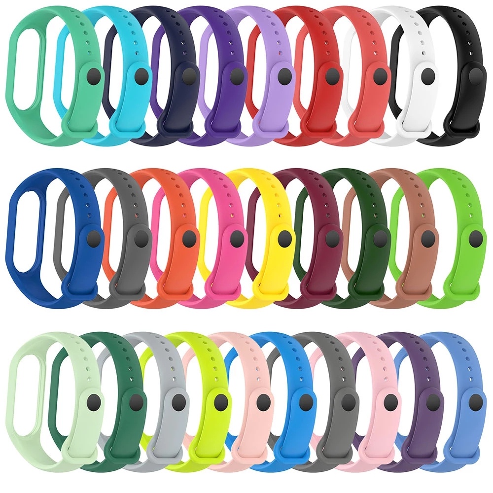 Dây Đeo Silicone Mềm Kèm Miếng Dán Bảo Vệ Cho Đồng Hồ Thông Minh Xiaomi Mi Band 7