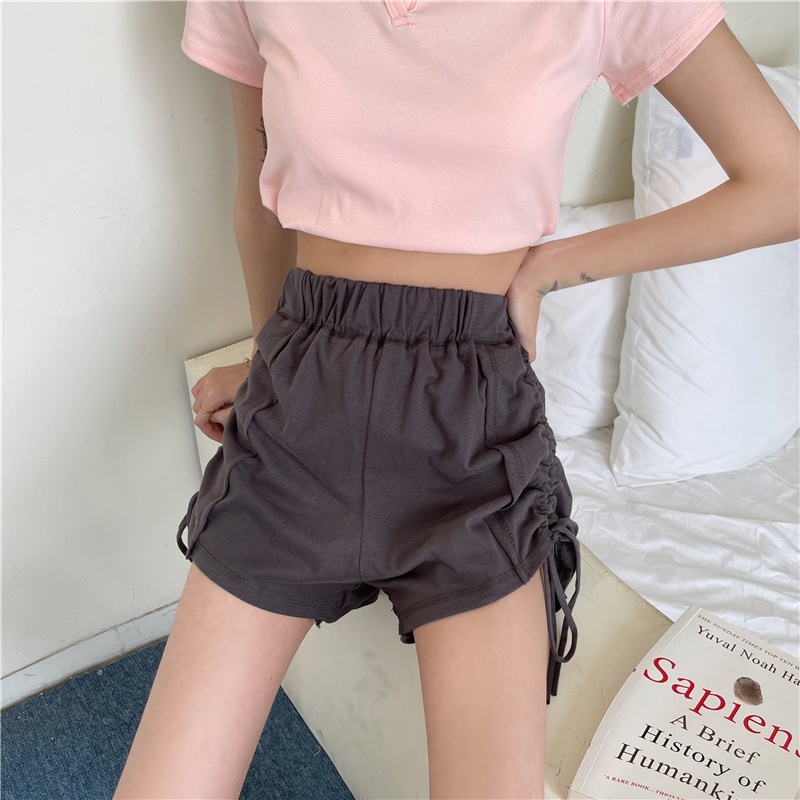 Quần Short Lưng Cao Phối Dây Rút Thời Trang Mùa Hè Dễ Phối Đồ