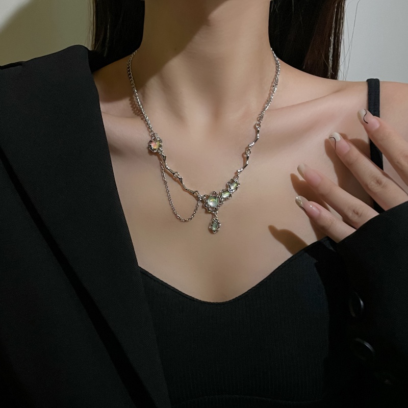 Vòng cổ Hai Lớp Hình Trái Tim Phong Cách Hip Hop Đơn Giản Cho Nữ