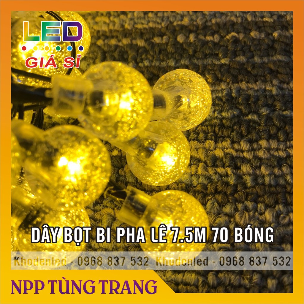 [Mã LIFEXANH03 giảm 10% đơn 500K] Dây led trang trí bọt bi pha lê 7.5m 70 bóng màu vàng siêu đẹp