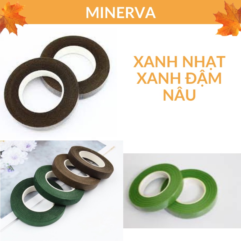 THỦ CÔNG Băng keo sáp, Băng dính sáp sử dụng để quấn cành hoa giấy, hoa đá, pha lê, hoa đất