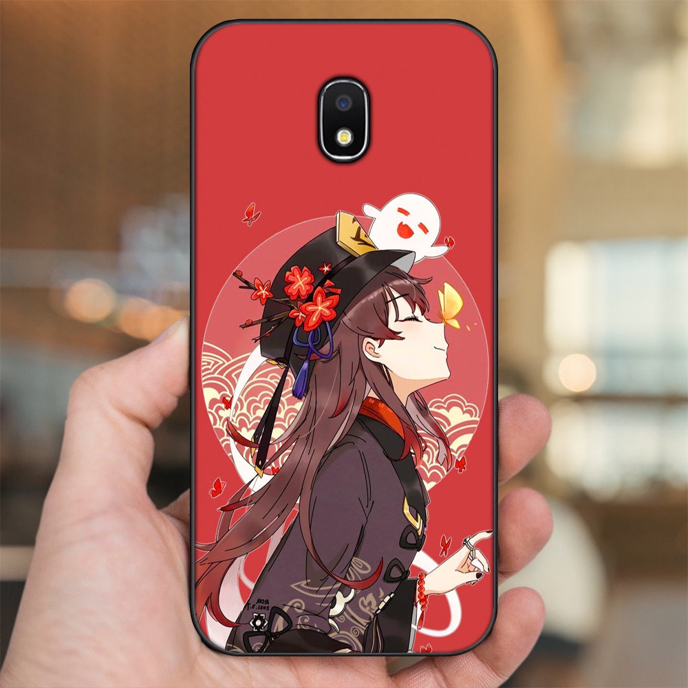 Ốp lưng Samsung J3 Pro, J5 2017, J5 Pro, J7 Pro viền đen in hình Hutao Genshin Impact