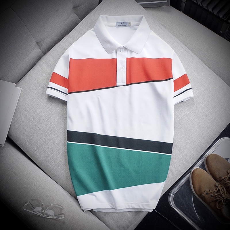 Áo polo nam phối màu CUBES big size 3xl 90kg thoải mái, áo phông áo thun nam cotton cao cấp THE BASIC