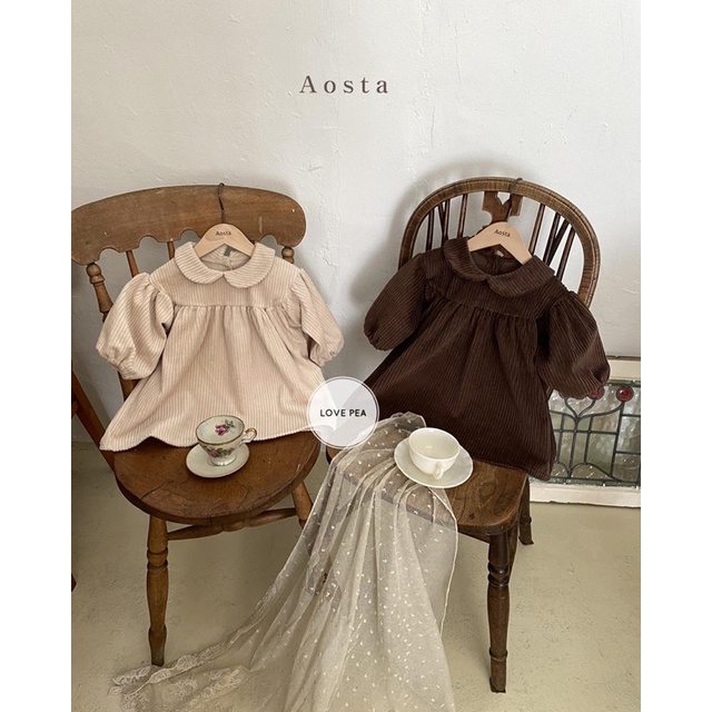 Váy nhung basic Aosta cho bé gái