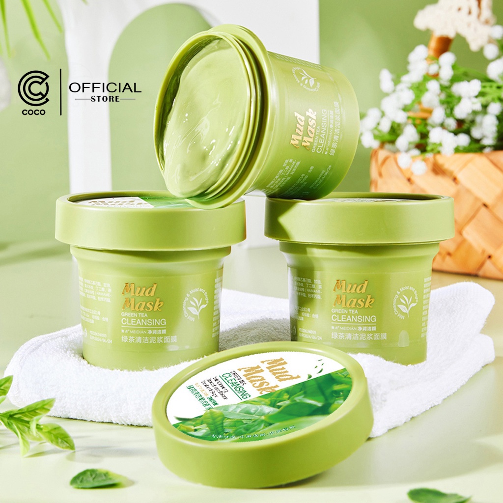 🙋Mặt nạ bùn đất sét Trà xanh làm sạch da giảm mụn nhờn trắng da Fenyi🙋FREESHIP🙋