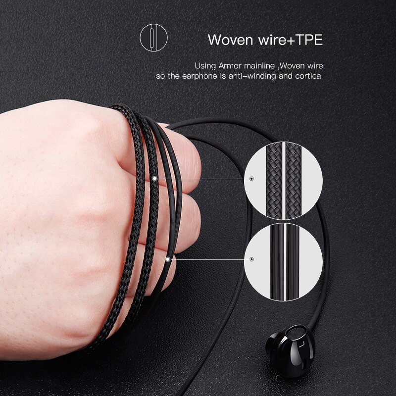 Tai nghe jack Type-C hiệu Baseus Encok Wire Earphone C06 âm thanh Hi-Fi chất lượng cao - Hàng chính hãng