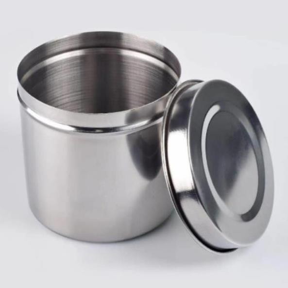 Hũ inox đựng bông dùng đựng bông, dụng cụ phun xăm, dụng cụ y tế