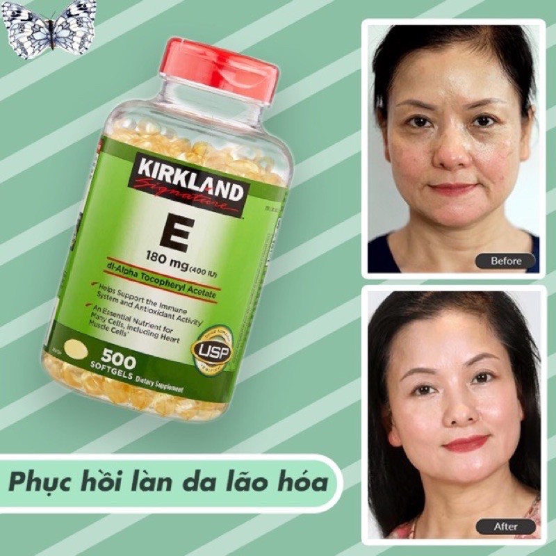Viên uống Vitamin E Kirkland hỗ trợ làm đẹp da