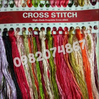 Chỉ thêu chỉ lụa bóng thêu chữ thập