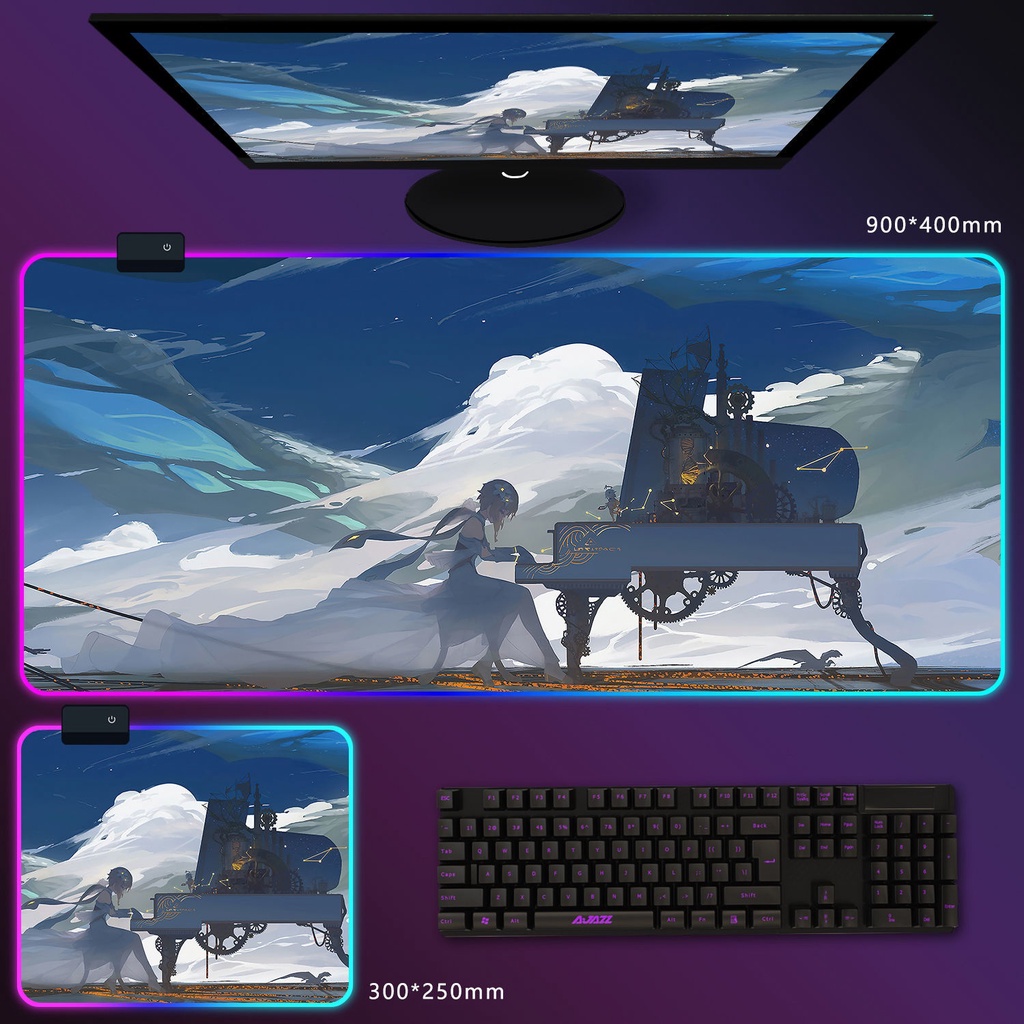 Tấm Lót Chuột In Hình Nhân Vật Anime Hai Chiều Có Đèn Led