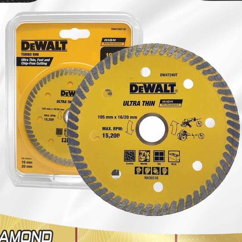 Đĩa cắt gạch DEWALT DW4724UT lưỡi cắt gạch 105mm 4724 Dewalt chính hãng