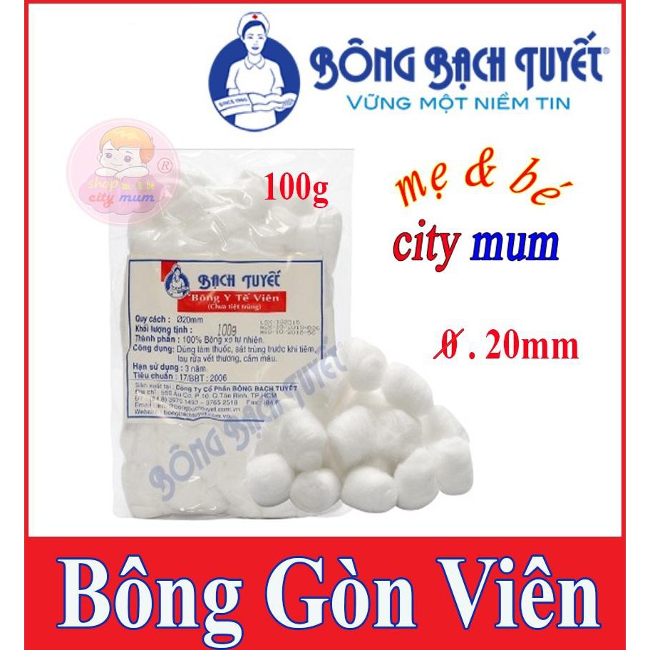 [Mẫu mới] Bông viên tiện dụng Merilynn 80gr