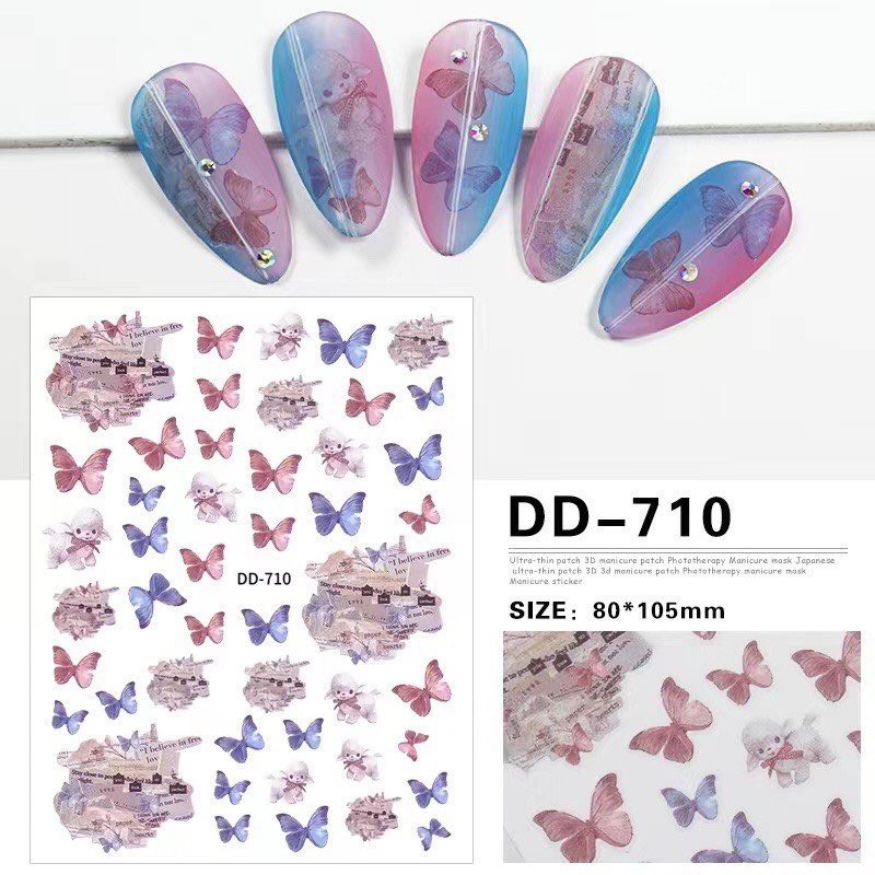 Sticker Dán Móng Nghệ Thuật Hình Bươm Mẫu Mới