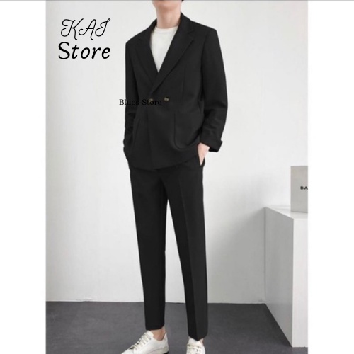 Set Bộ Blazer Đen Phong Cách Hàn Quốc Siêu Đẹp Dành Cho Nam Giới