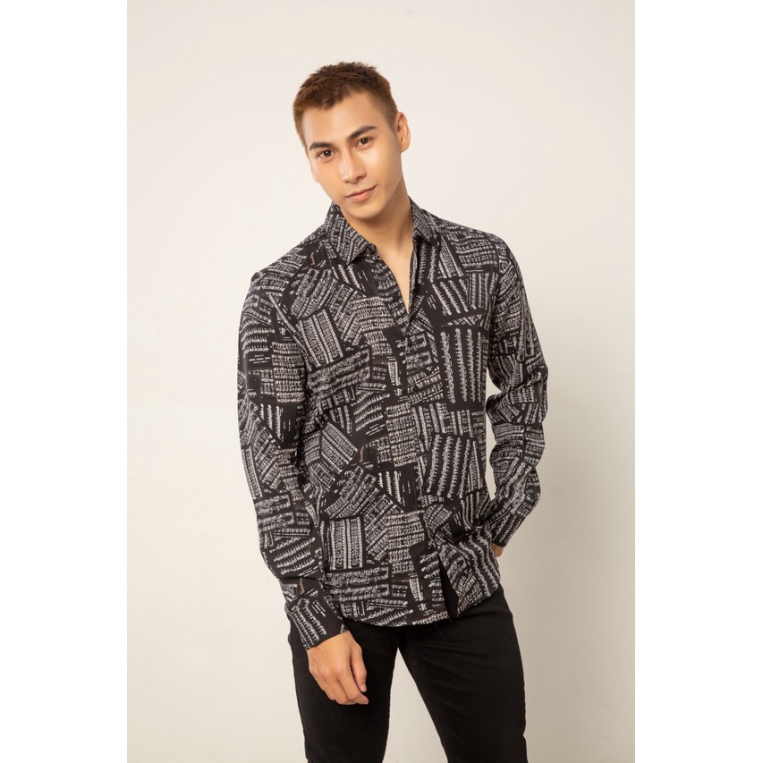 Áo sơ mi nam dài tay form rộng họa tiết vải lụa cao cấp S98 | BigBuy360 - bigbuy360.vn