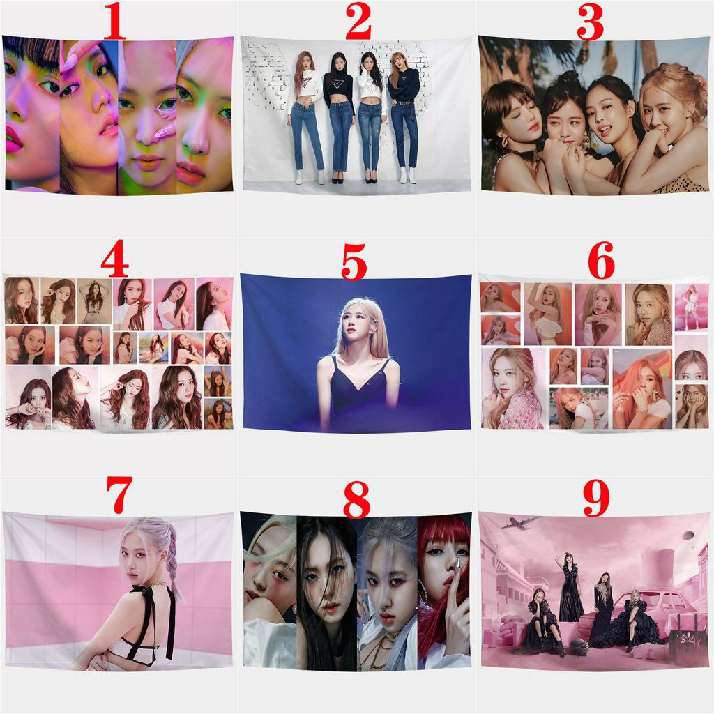Thảm treo trang trí tường in hình blackpink jennie rose lisa kích thước 93x75cm / 150x100cm