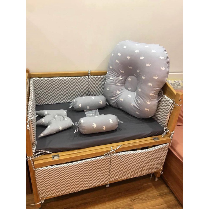 Gối chống trào ngược dạ dày cao cấp cho bé RUNA KIDS cotton Hàn đẹp họa tiết dễ thương an toàn cho bé size lớn 65x70cm