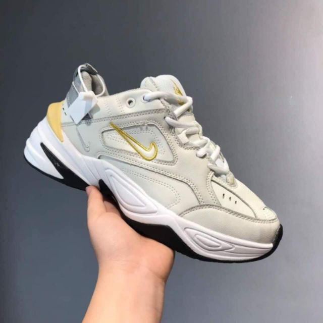 Giày thể thao sneaker M2k trắng gót vàng  " " , :
