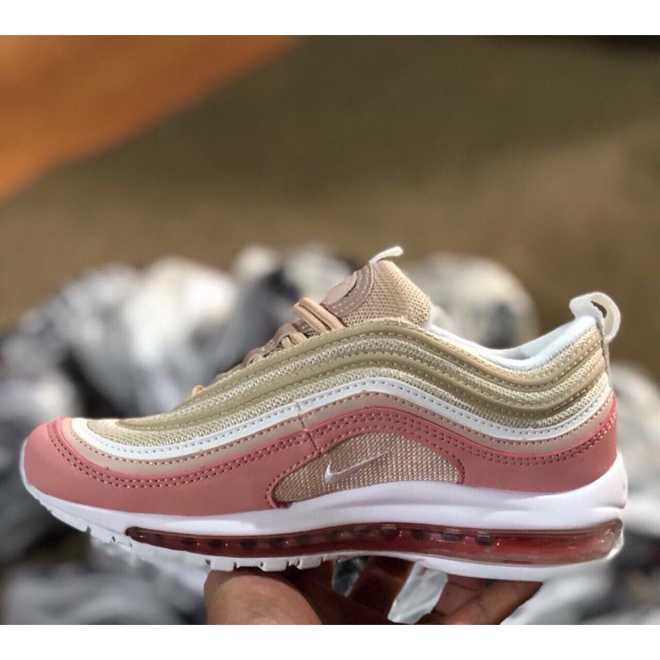 Giày thể thao air max 97 màu hồng phản quang nữ