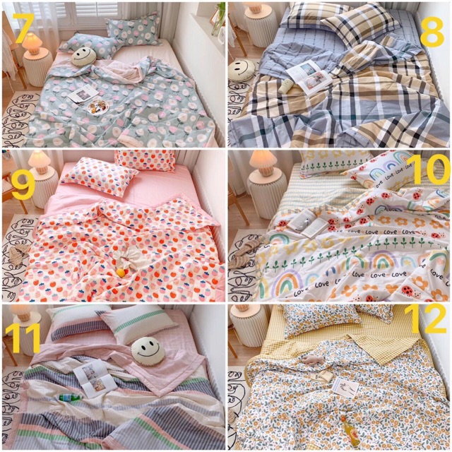 Sét bộ 4 món Cotton chăn trần nhập khẩu cao cấp( free bo chun)