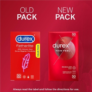 HSD 2029 [Có che tên]  Bao Cao Su Durex Thin Feel Fetherlite hàng ÚC 30 chiếc