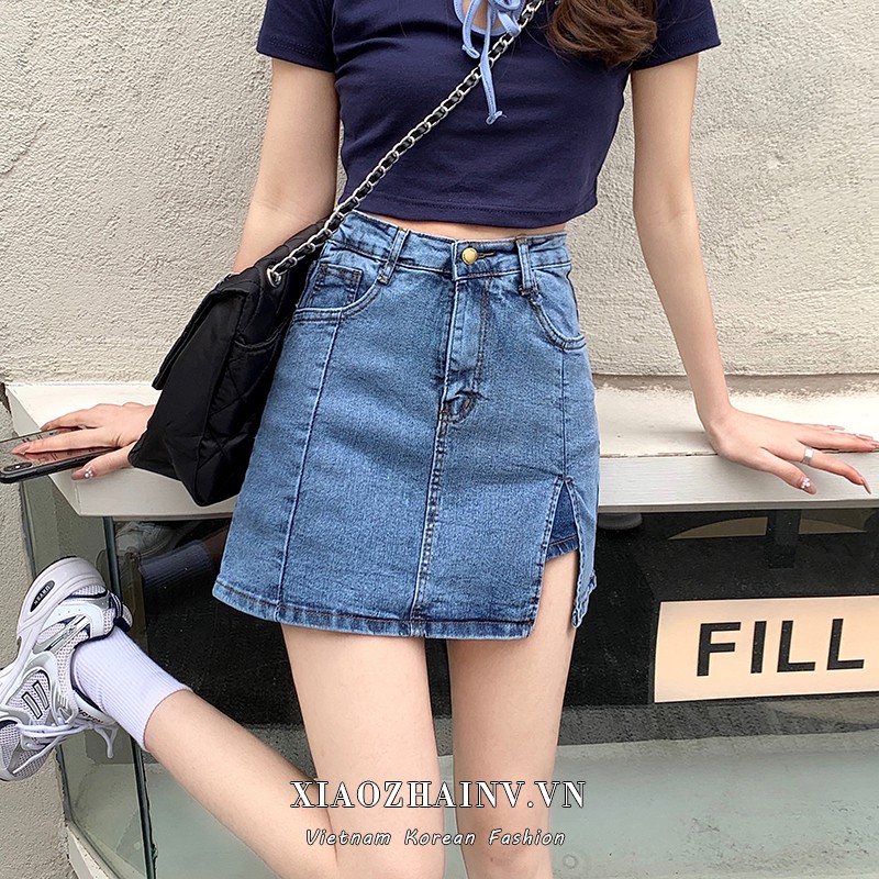Chân Váy Jean Chữ A Lưng Cao Thời Trang Cho Nữ | BigBuy360 - bigbuy360.vn