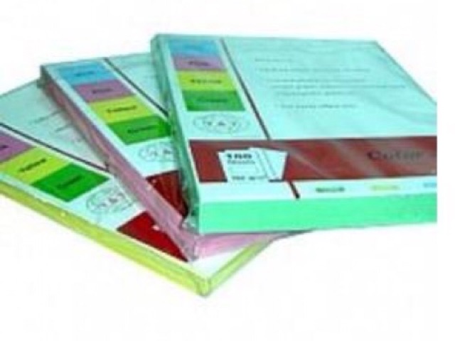 Bìa màu A4 xanh, hồng, vàng, trắng