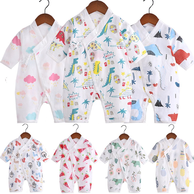 Body yukata Body dài tay vải xô cho bé trai bé gái Hàng Quảng châu xuất Nhật SL07