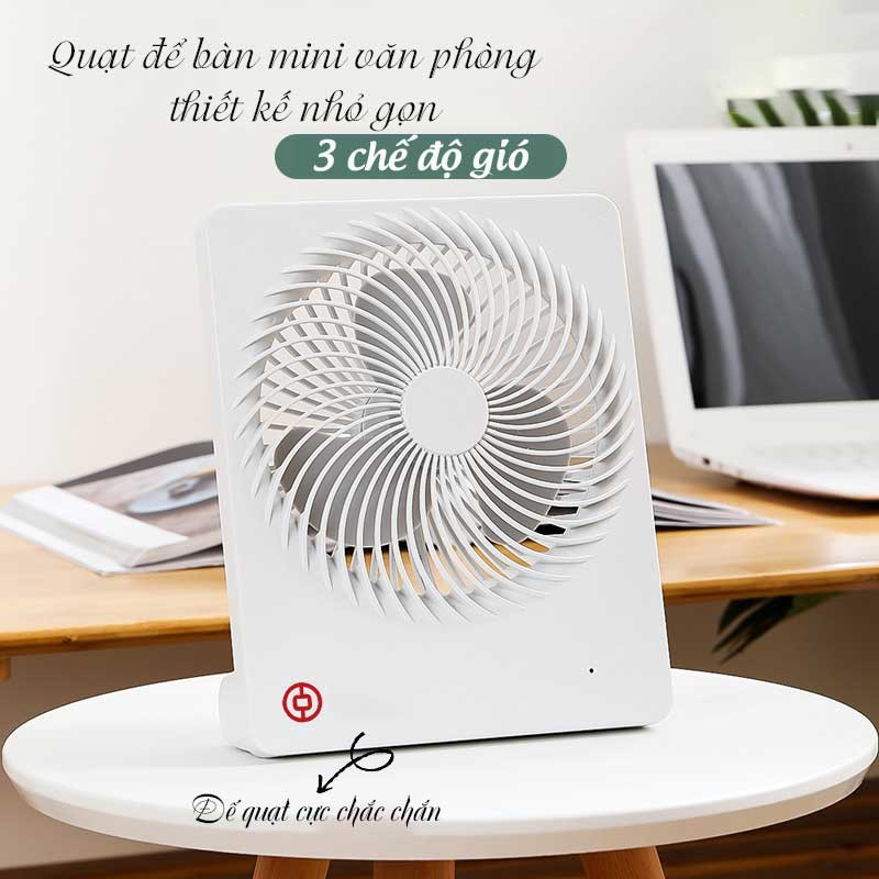 QUẠT ĐỂ BÀN - QUẠT TÍCH ĐIỆN - QUẠT SẠC PIN 3 Tốc độ, pin 1200mAP phù hợp cho gia đình nhỏ, quạt văn phòng! | BigBuy360 - bigbuy360.vn