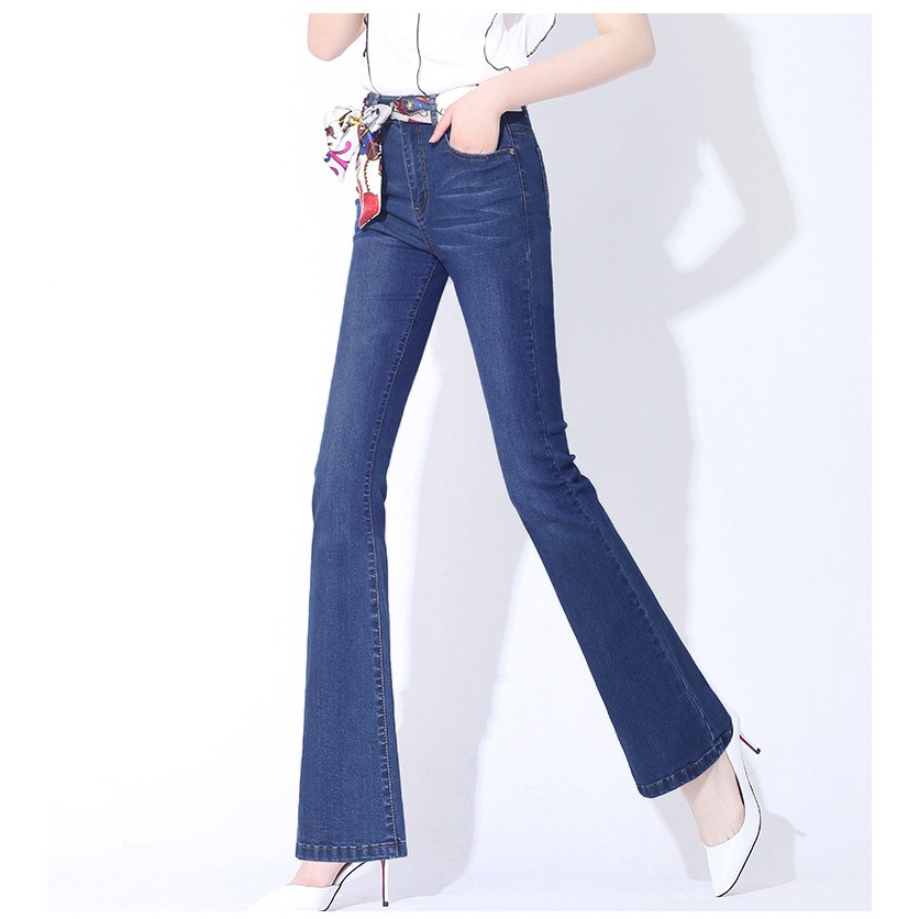 Quần jean nữ ống loe 3 màu vải co giãn hàng chuẩn | BigBuy360 - bigbuy360.vn